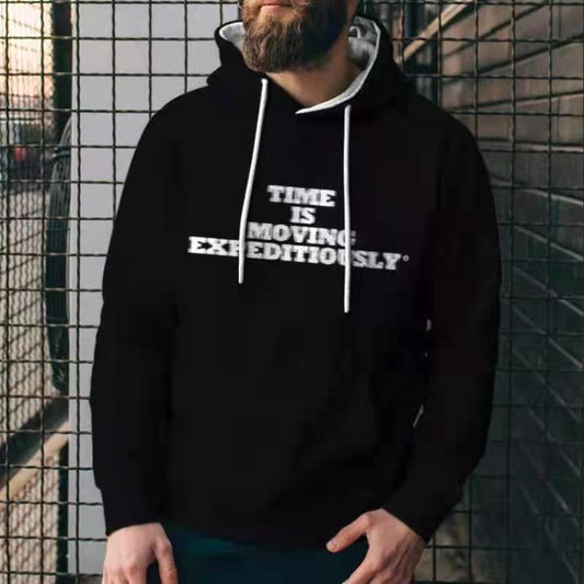 ''Time is Moving Expeditiously'' Hoodie --Motivational Streetwear
